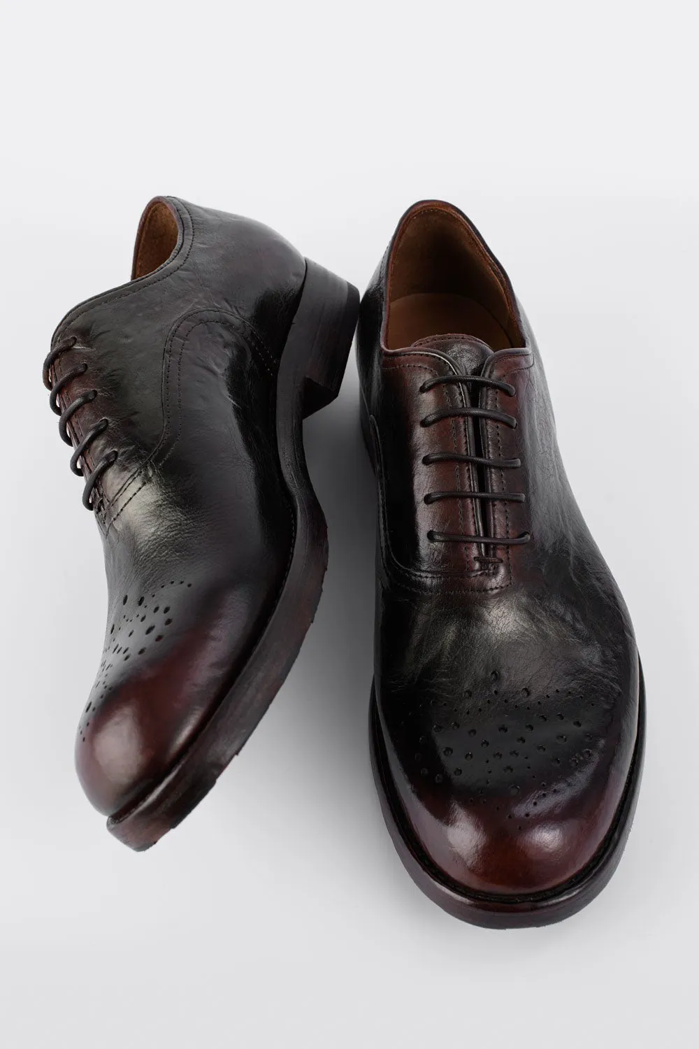 ASTON charcoal-ember oxford shoes.