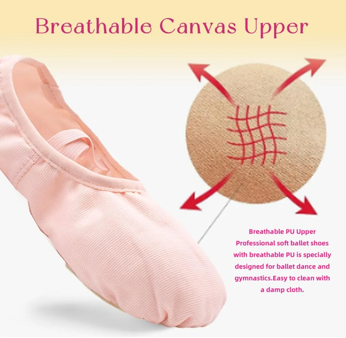 Ballet Shoes for Girls Ballet Slippers Canvas Ballet Dance Shoes for Toddler/Little Kid/Big Kid
