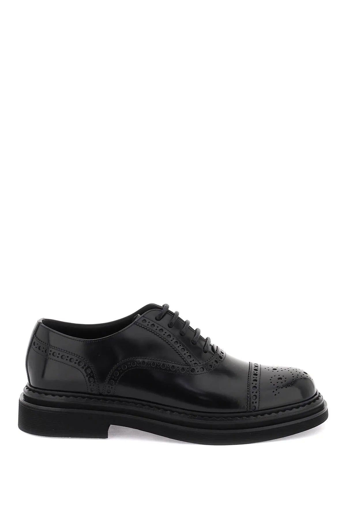 brushed leather oxford lace-ups