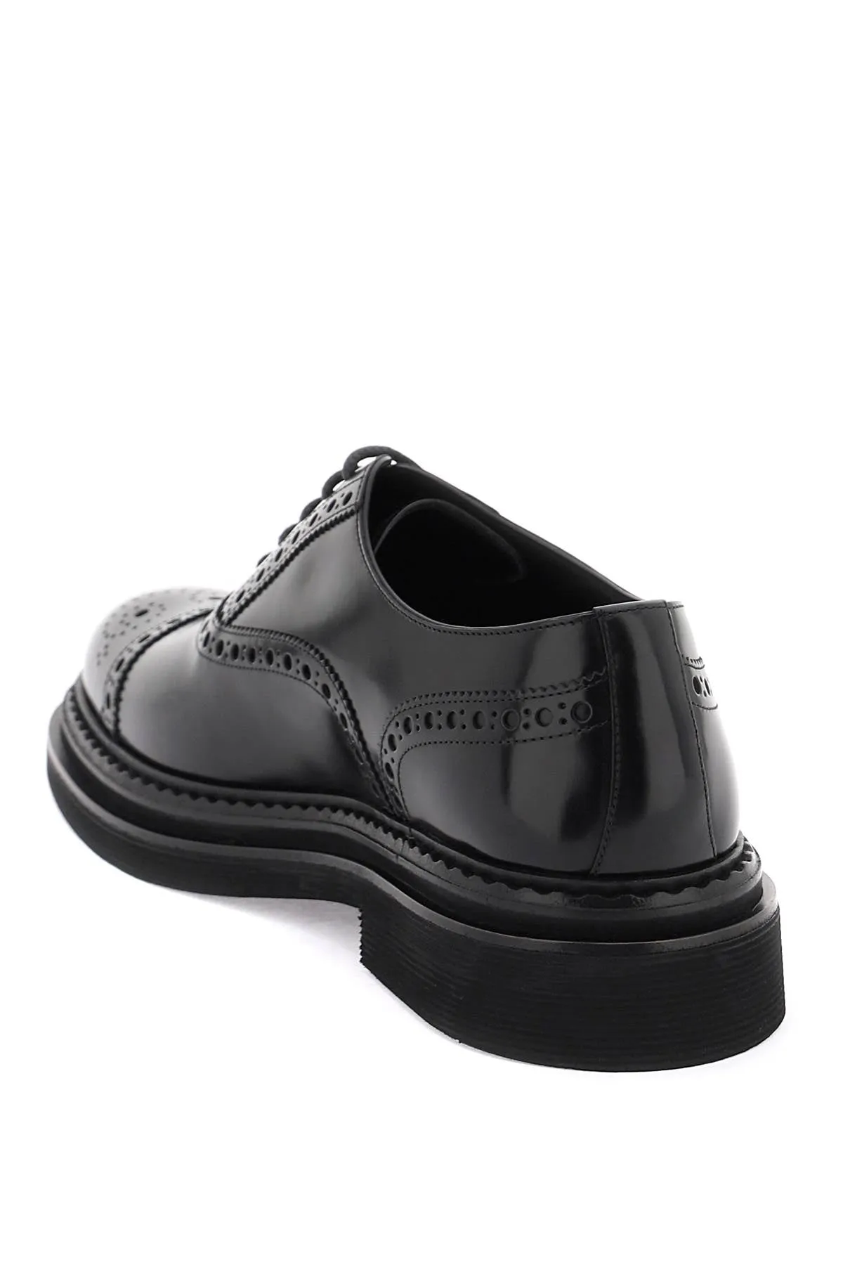 brushed leather oxford lace-ups