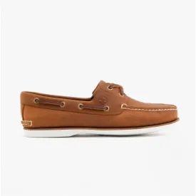 CLASSIC BOAT Mens Leather Deck Shoes Orange