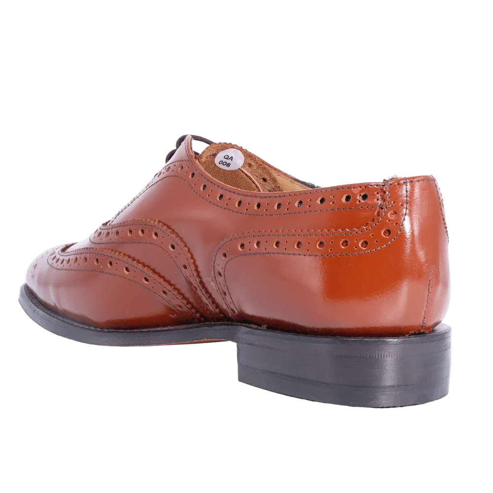 Crockett & Jones Oxford Brogue Cobbler - Honey Lace-Up (Genuine Leather Upper and Sole)