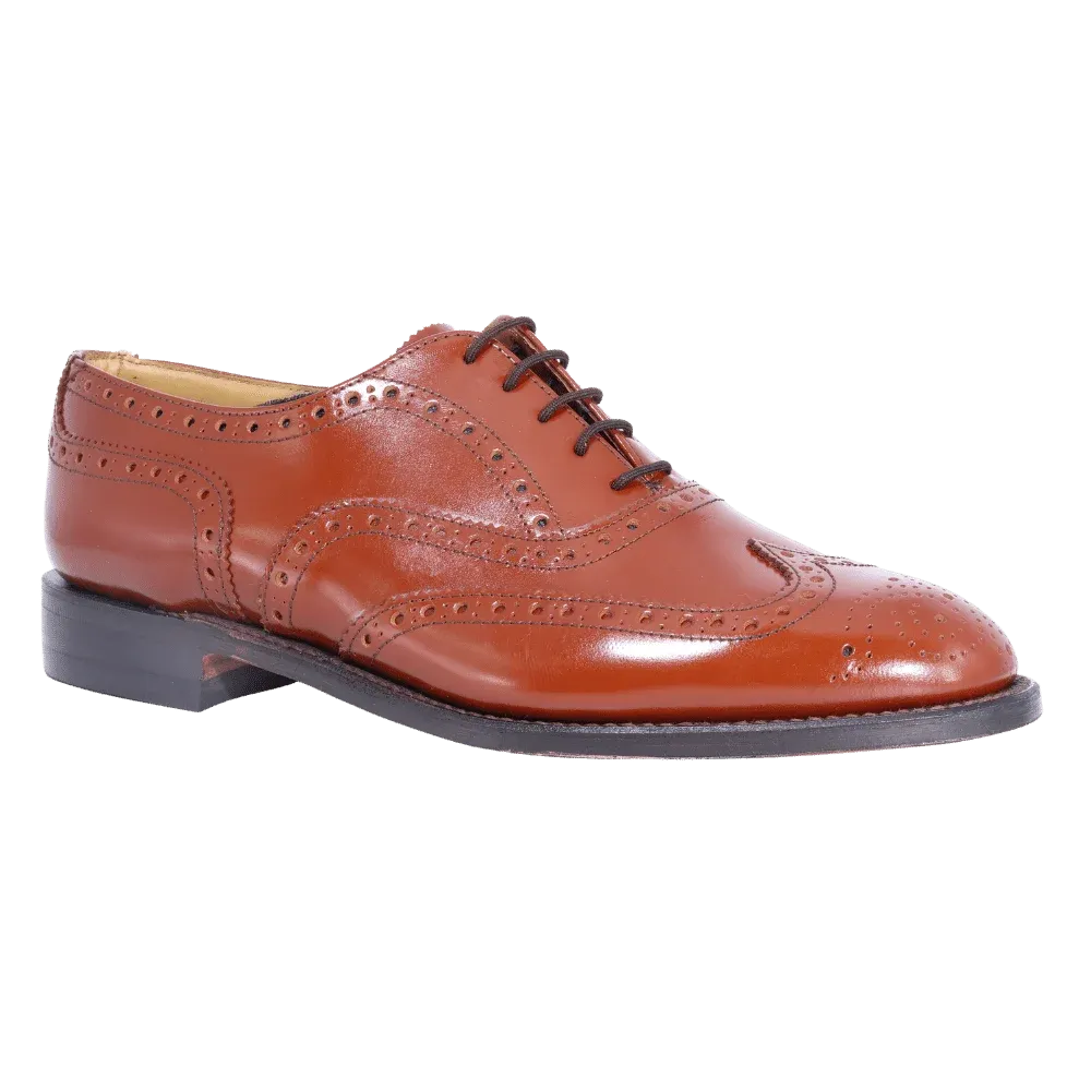 Crockett & Jones Oxford Brogue Cobbler - Honey Lace-Up (Genuine Leather Upper and Sole)