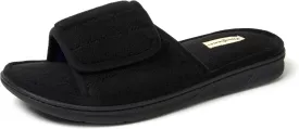 Dearfoams Men's Adjustable Indoor/Outdoor Memory Foam Machine Washable Summer Slide Slipper