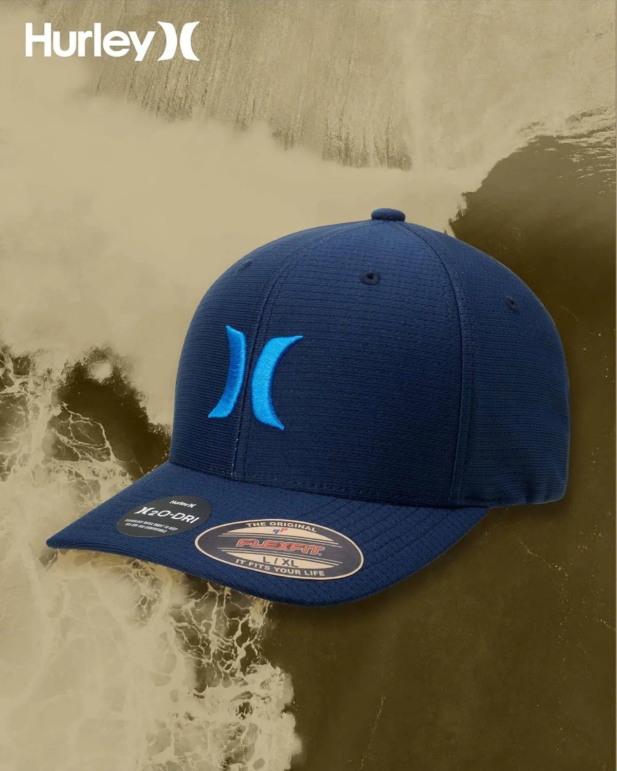 Hurley Men's Baseball Cap ?C Lightweight Curved Bill H2O Dri Fitted Caps for Men
