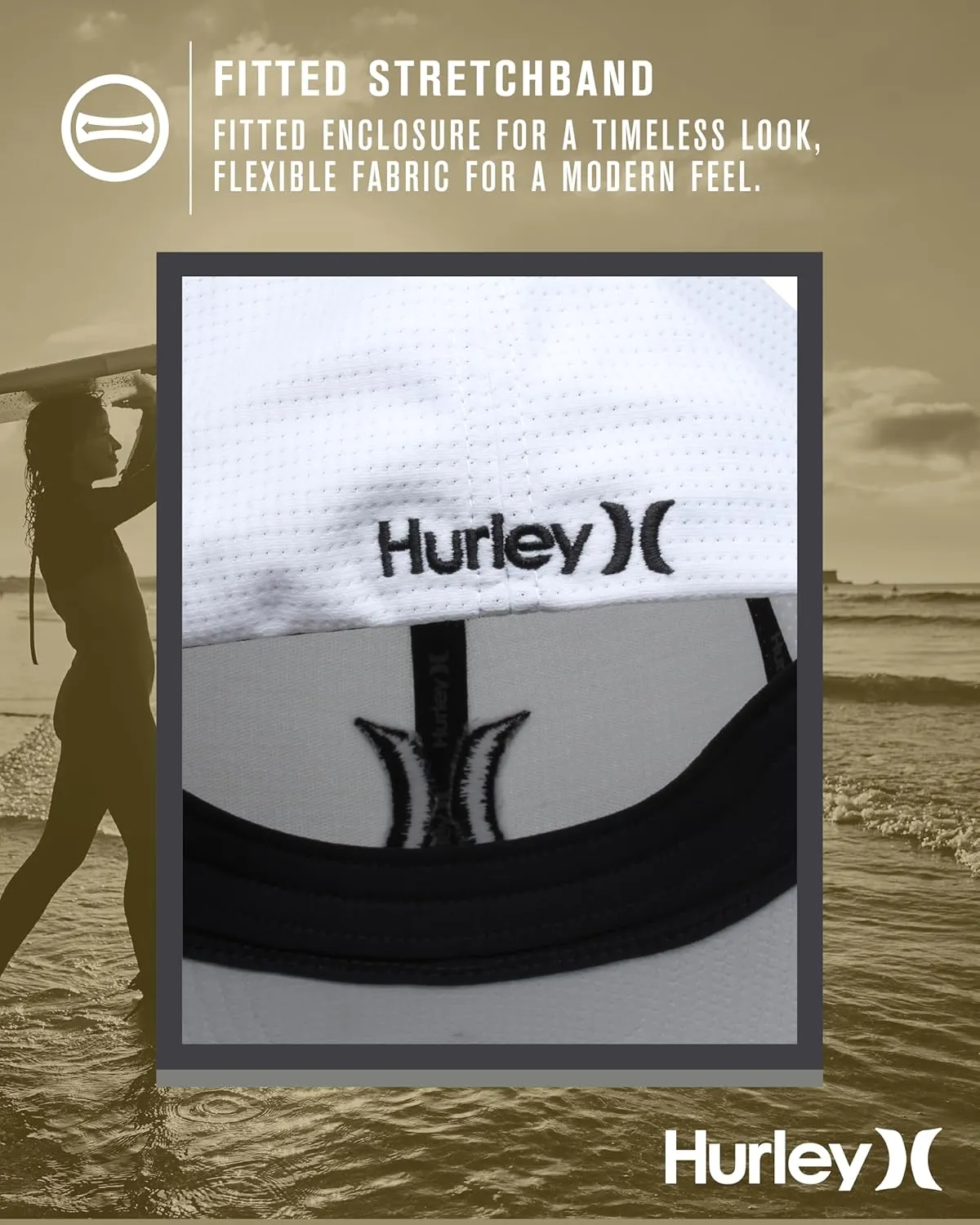 Hurley Men's Baseball Cap ?C Lightweight Curved Bill H2O Dri Fitted Caps for Men