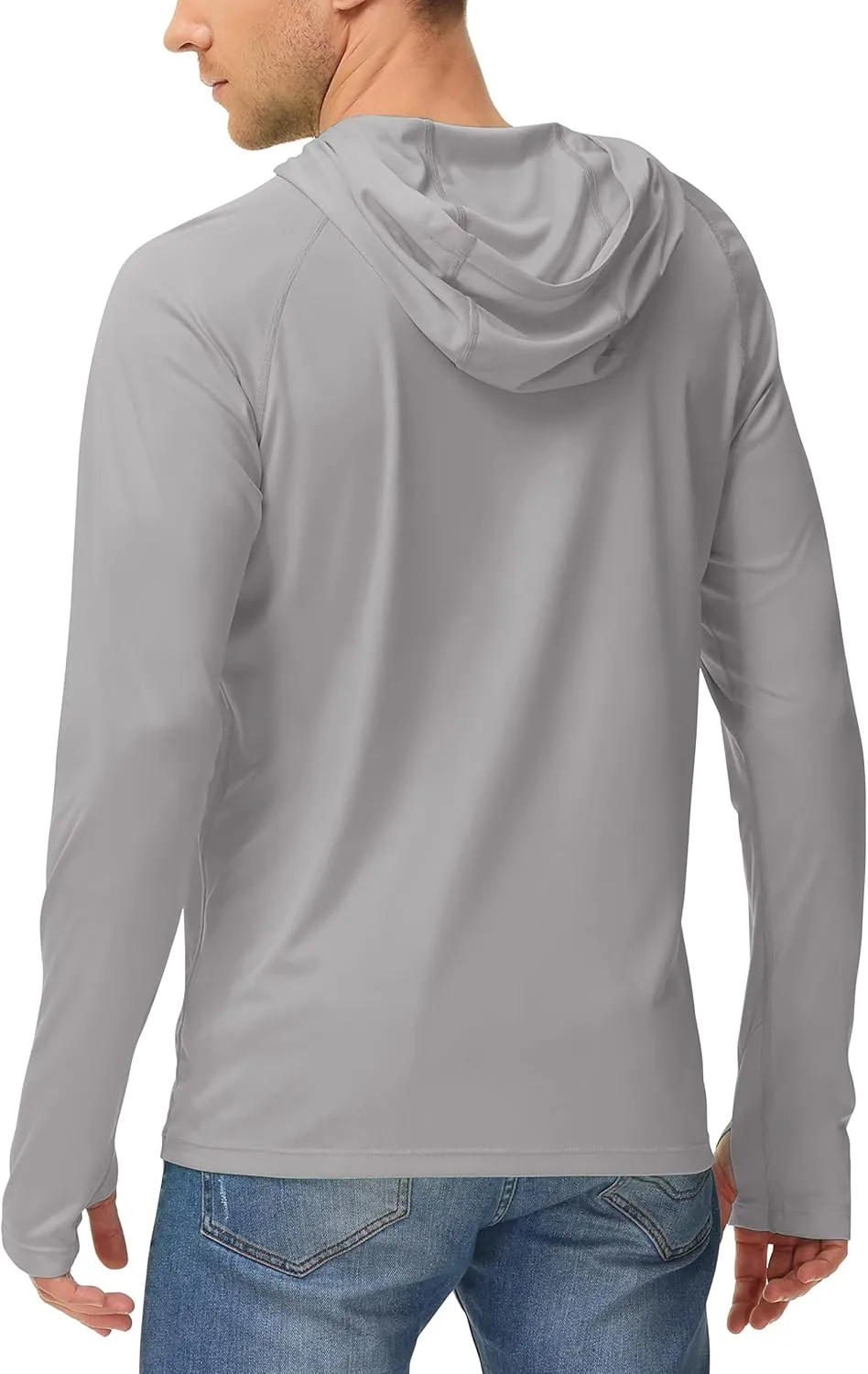 isnowood Sun Shirt UPF 50  Men's Fishing Long Sleeve UV Protection Hoodie Hiking Rash Guard Swimming Running