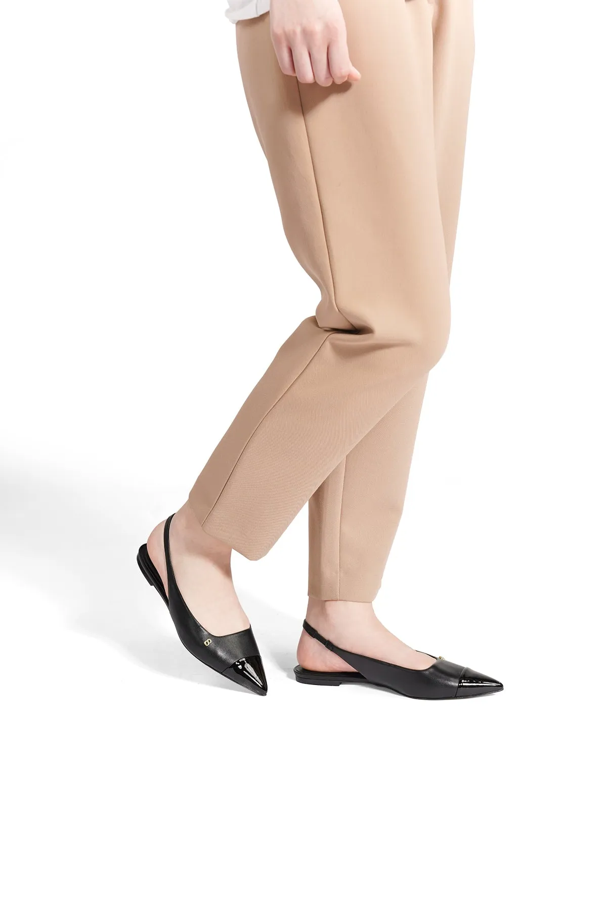 Lena Slingback Shoes - Black