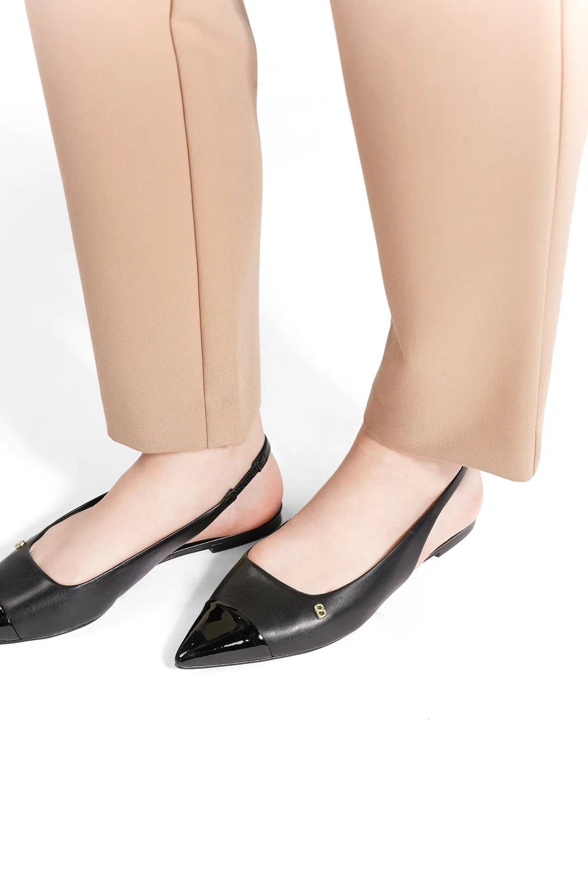 Lena Slingback Shoes - Black