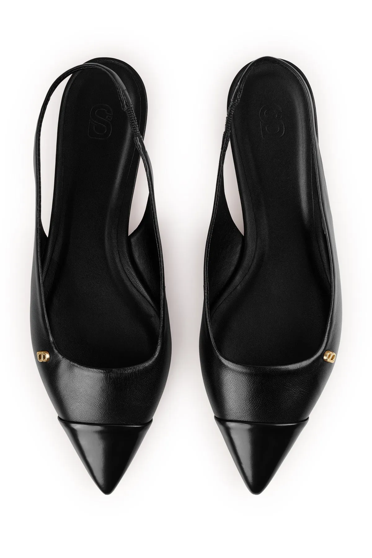 Lena Slingback Shoes - Black