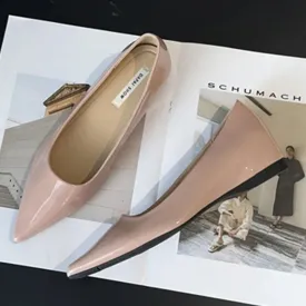 LIZAKOSHT  -  Autumn Women Pointed Toe Women Boat Shoes Fashion Low Wedge Heel Ladies Elegant Ballerinas Shoes Dress Pumps New Shoes Woman New
