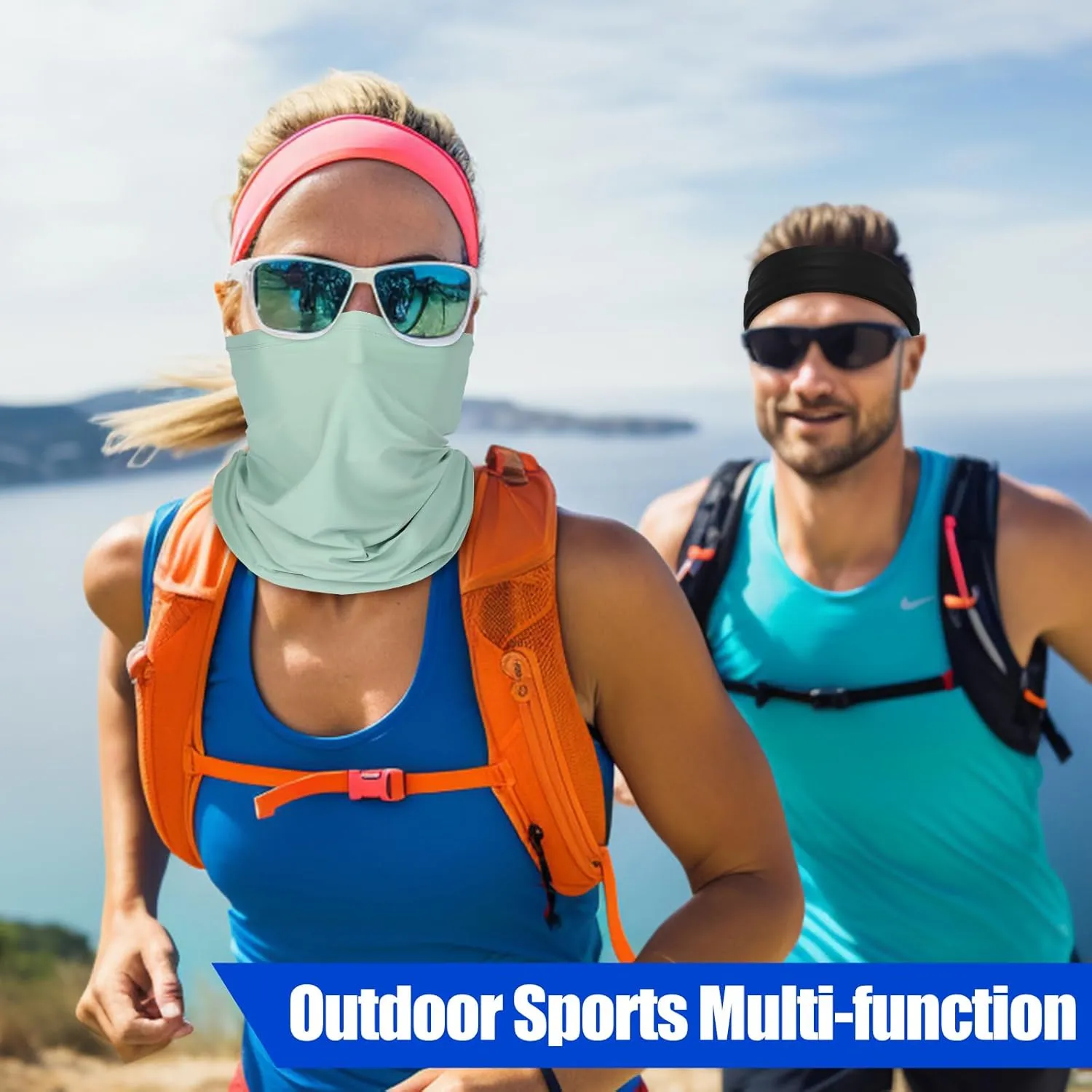 Mandydov Summer Cooling Neck Gaiter Face Mask Breathable Balaclava, UV Protection Wind Dust Proof Face Cover Scarf