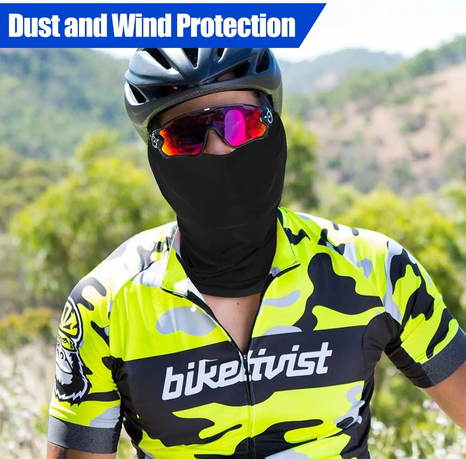 Mandydov Summer Cooling Neck Gaiter Face Mask Breathable Balaclava, UV Protection Wind Dust Proof Face Cover Scarf