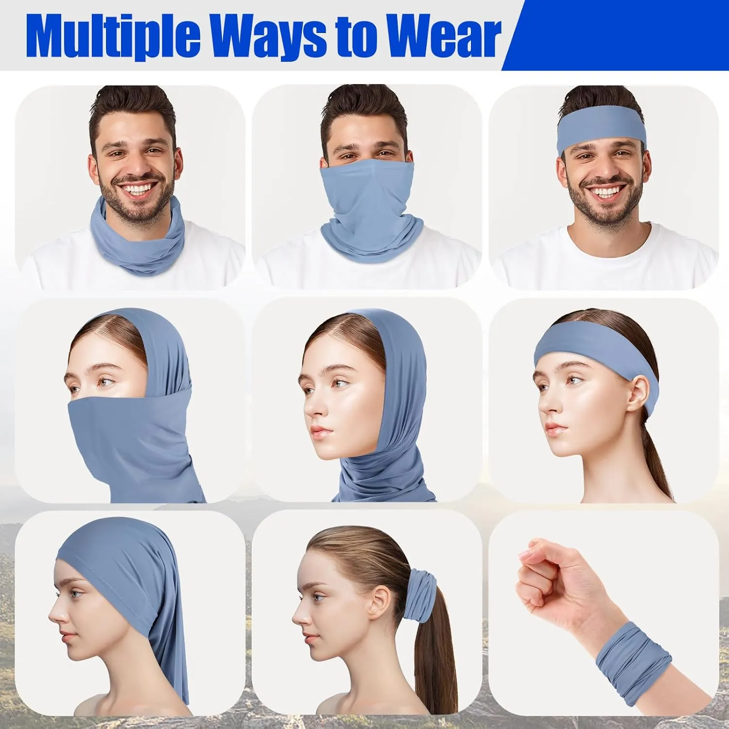Mandydov Summer Cooling Neck Gaiter Face Mask Breathable Balaclava, UV Protection Wind Dust Proof Face Cover Scarf