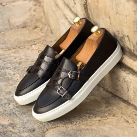 Monk Sneaker-Painted Croco, Black-Wholesale