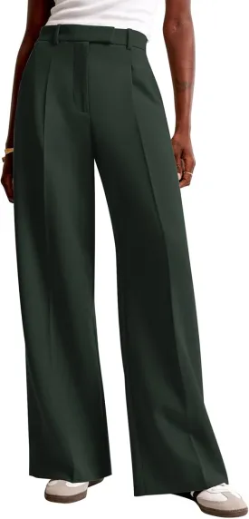 NIMIN Women Wide Leg Pants High Waisted Casual Work Trousers Business Dress Pants with Pockets