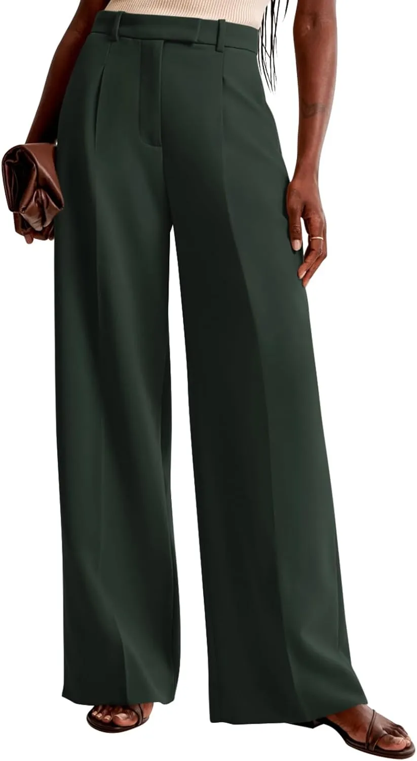 NIMIN Women Wide Leg Pants High Waisted Casual Work Trousers Business Dress Pants with Pockets