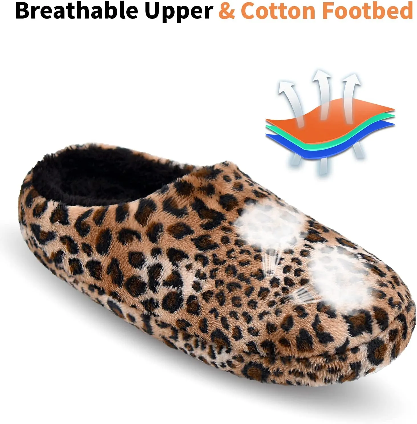Panda Bros Women's Memory Foam Slippers Comfort Plush Fleece Lined House Shoes for Indoor & Outdoor