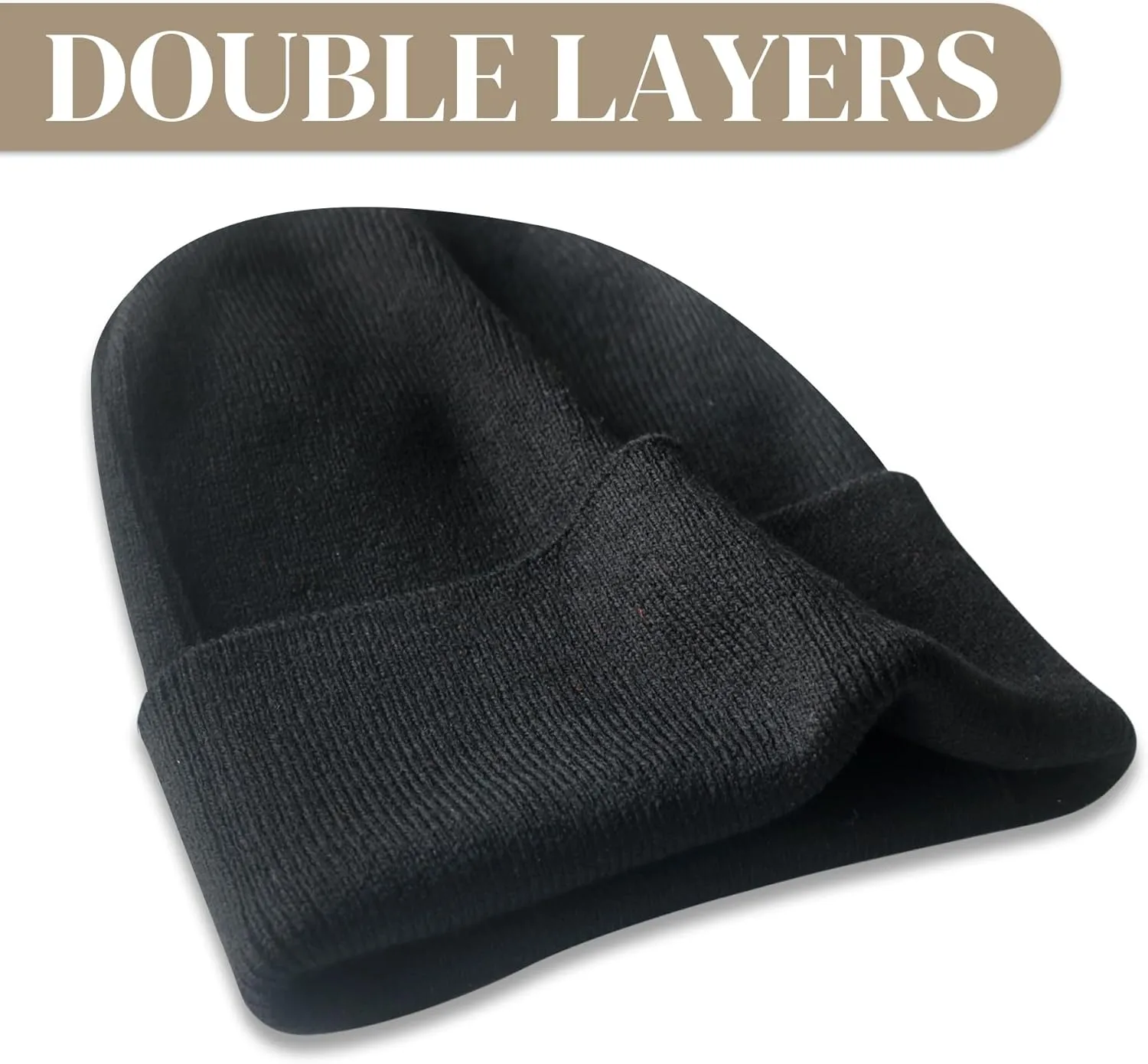 PFFY Beanie for Men Women Unisex Knit Cuffed Plain Winter Beanies Hats Skull Cap