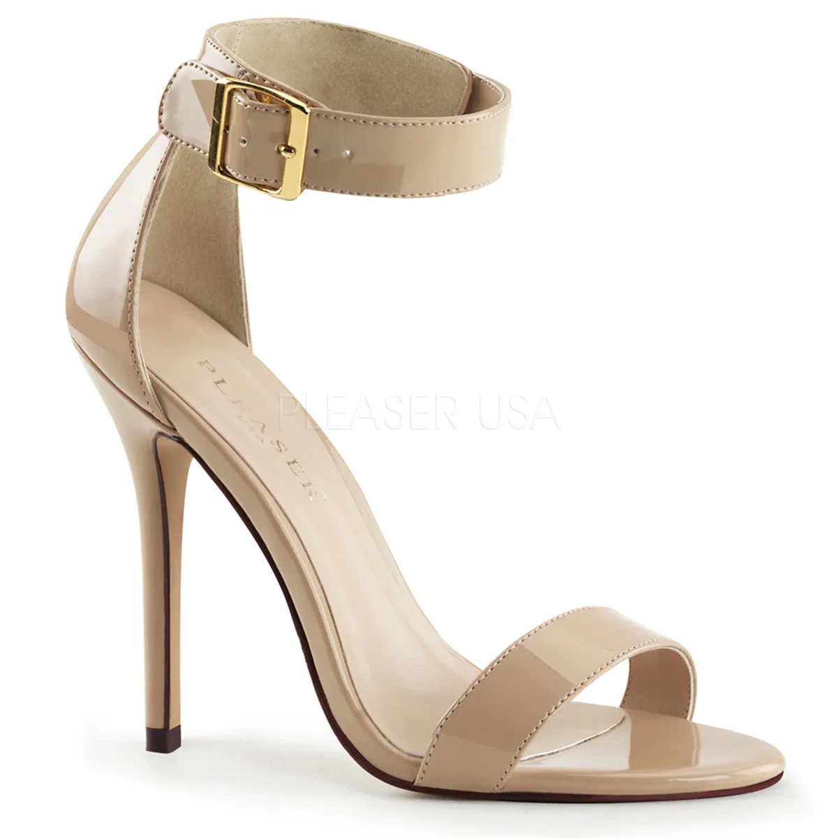 Stiletto Heel Cream Open Toe Sandal