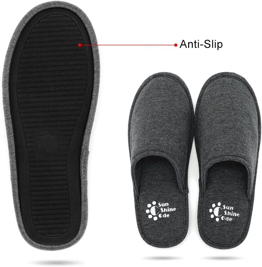 Sunshine Code Women's Memory Foam Cotton Washable Slippers with Matching Travel Bag for Home Hotel Spa Bedroom