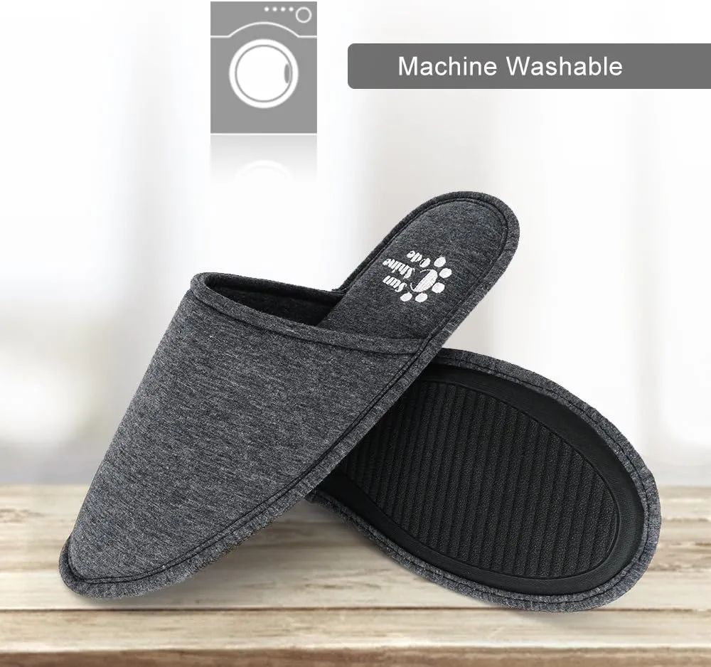 Sunshine Code Women's Memory Foam Cotton Washable Slippers with Matching Travel Bag for Home Hotel Spa Bedroom
