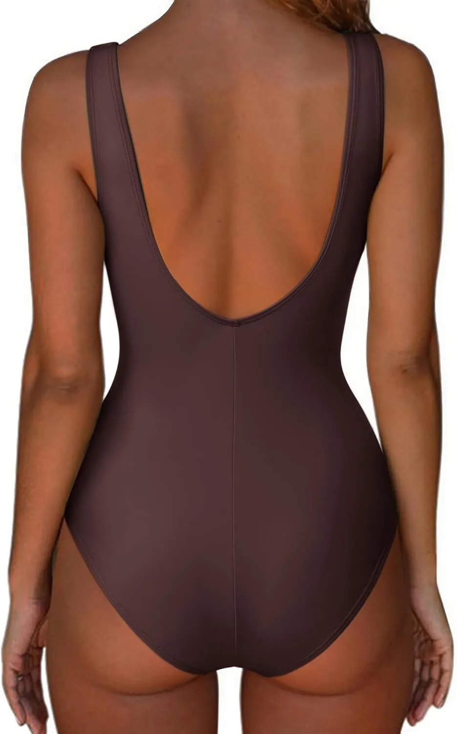 SUUKSESS Women One Piece Ruched Swimsuit Tummy Control Backless Bathing Suit