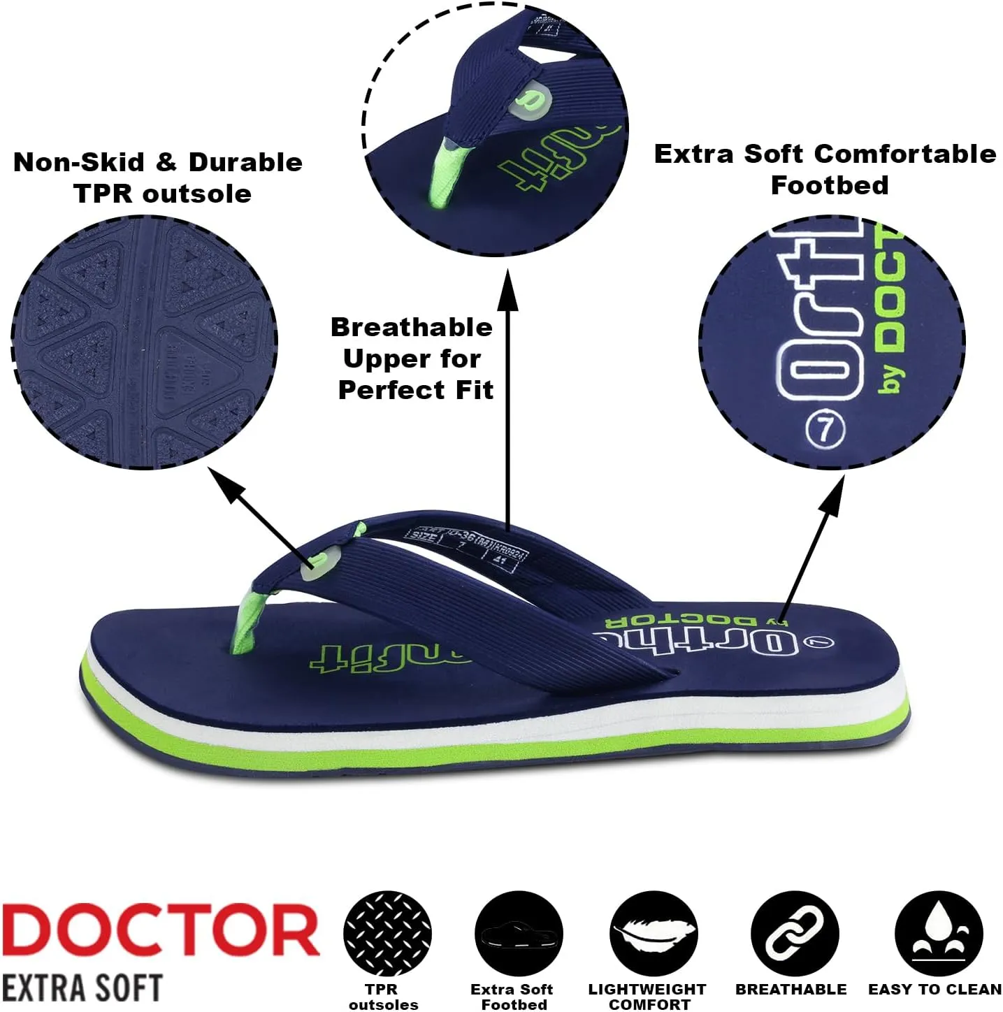 Ultra Cushion Slippers for Men's| Lightweight & Comfortable| Orthopedic & Diabetic| Casual & Stylish| Non-Slip Durable Mcr Dr Chappals & House Flip flops For Gent's & Boys D-36