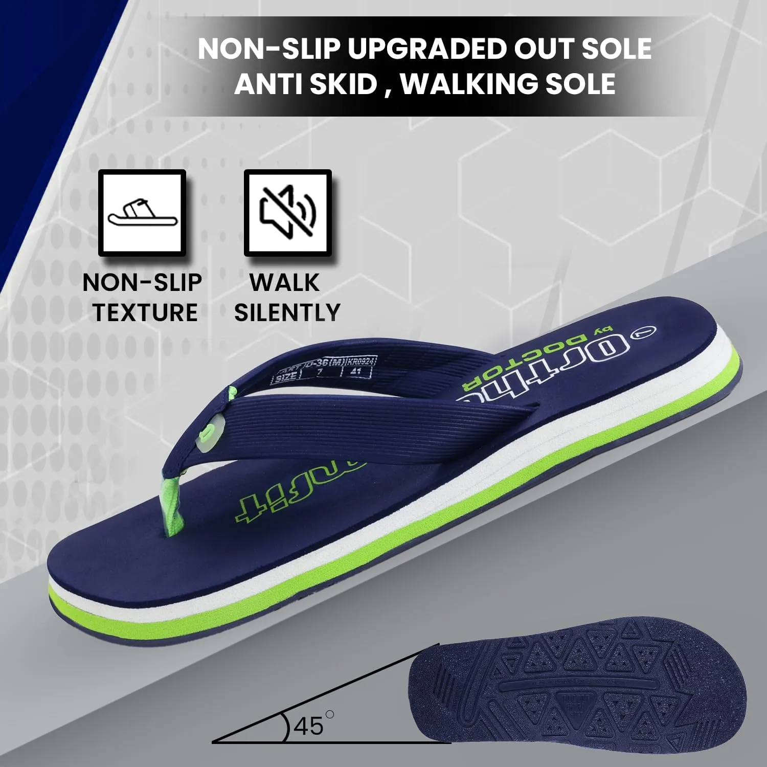 Ultra Cushion Slippers for Men's| Lightweight & Comfortable| Orthopedic & Diabetic| Casual & Stylish| Non-Slip Durable Mcr Dr Chappals & House Flip flops For Gent's & Boys D-36