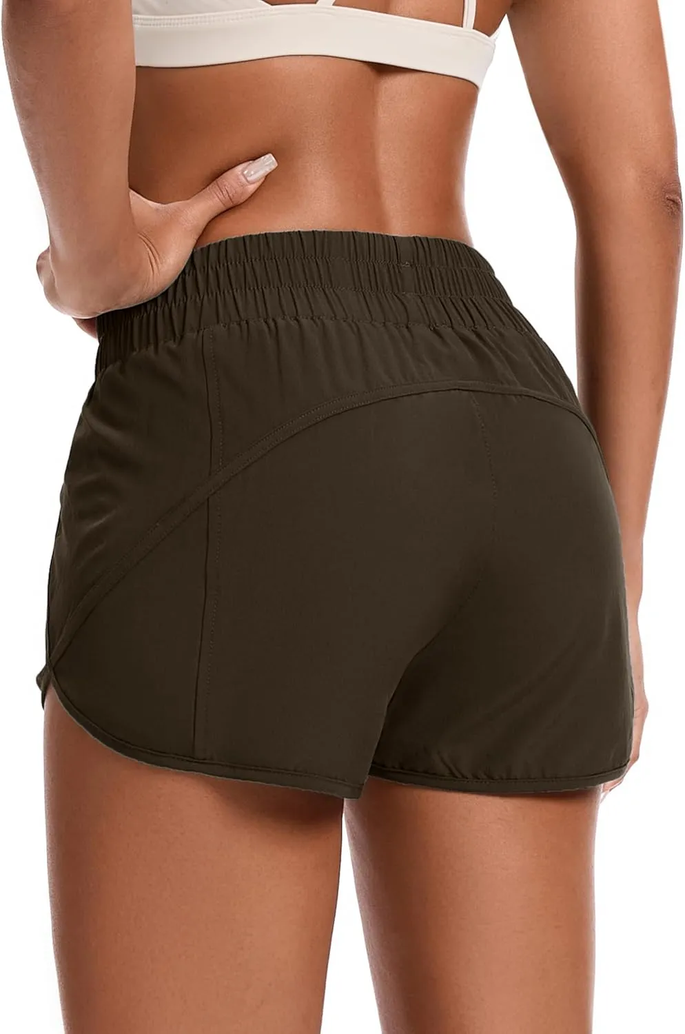 Womens Running Shorts Elastic High Waisted Shorts Workout Shorts Quick Dry Athletic Shorts Pants
